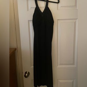 Little black halter dress.